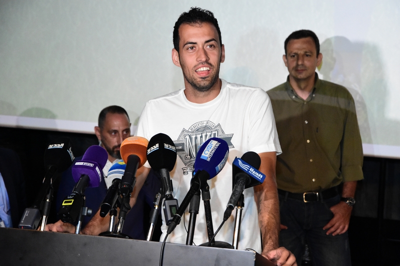 Gerard Pique,Sergio Busquets & Jordi Alba at CCBe